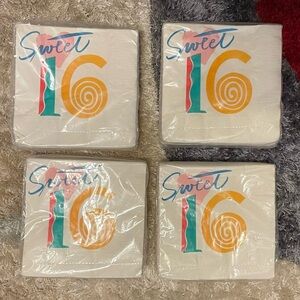 Vintage peacock papers Inc Sweet 16 birthday Party Napkins 3 ply colorful unique